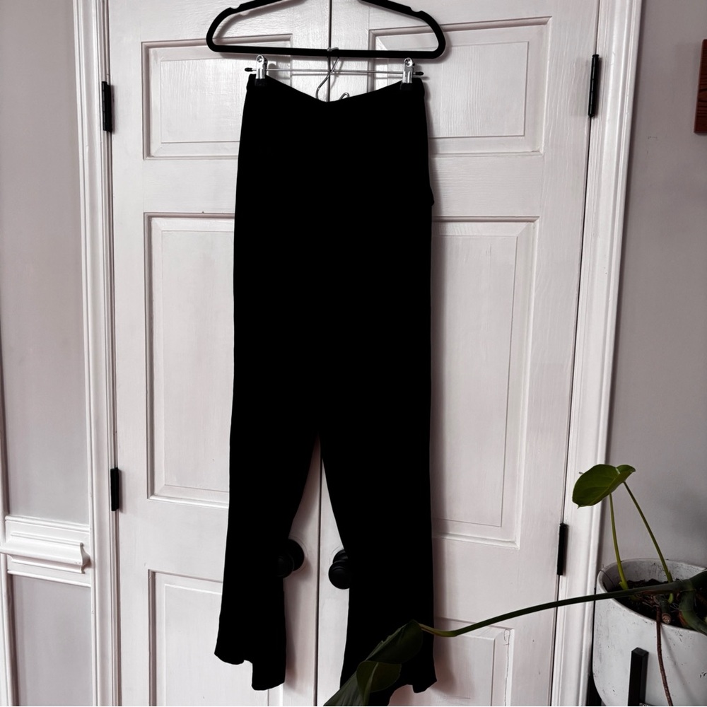 Ulla Johnson Rhett Wide Leg‎ Velvet Trouser Noir Black Size 4 Pleated Pants Work - Picture 7 of 11
